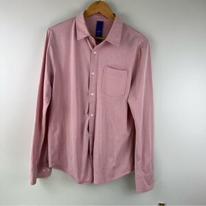 Kit And Ace Collared Long Sleeve Lightweight Casual Button Up Shirt Pink Medium